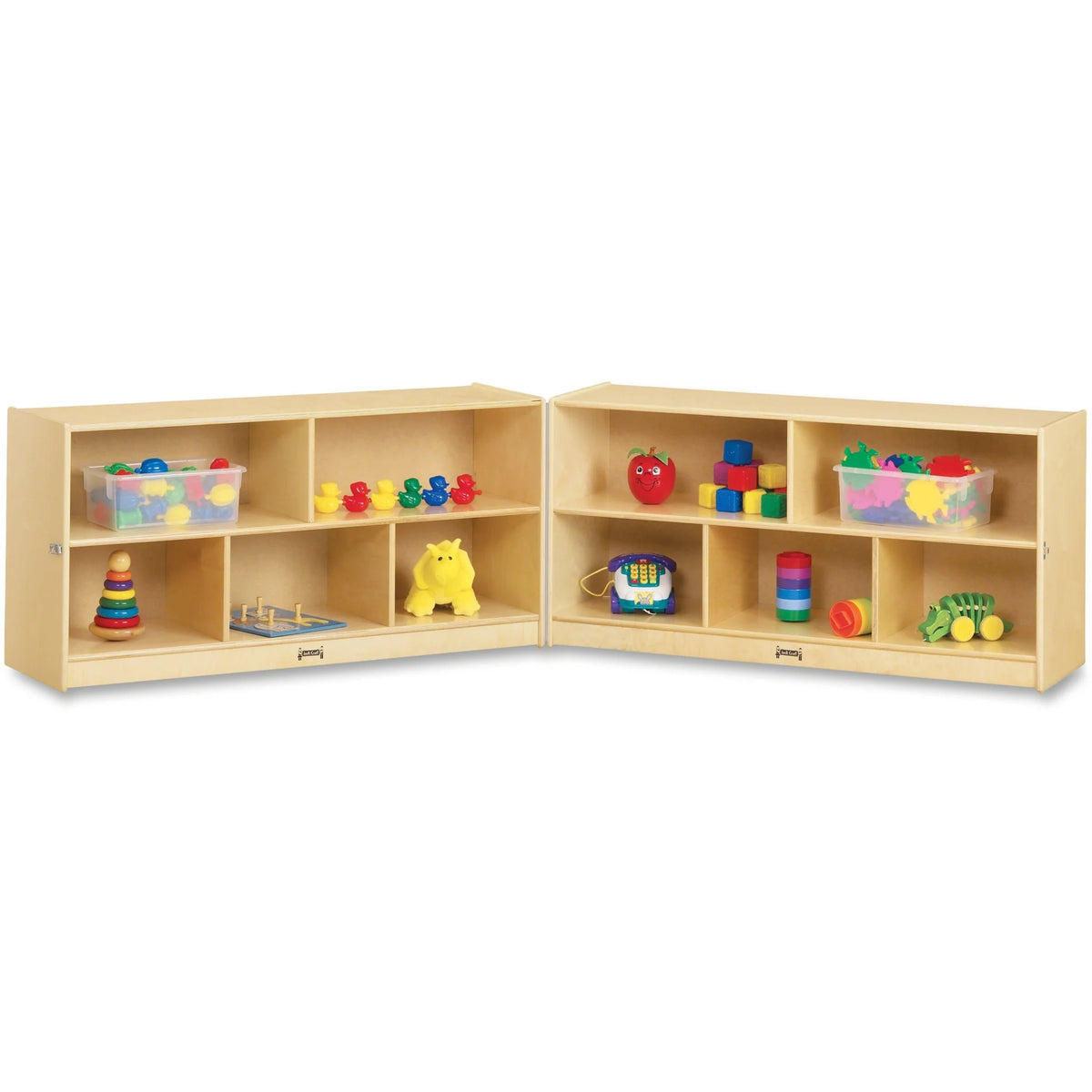 Jonti-Craft Rainbow Accents Toddler Fold-n-Lock Mobile Storage - Durable Baltic Hard Rubber Cabinet - Cubbies &