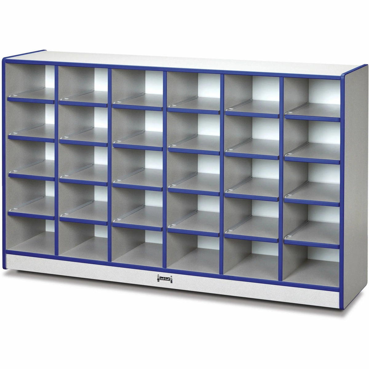 Jonti-Craft Rainbow Accents Toddler Single Storage: 30 Compartments Blue Rubber - Cubbies & Storage