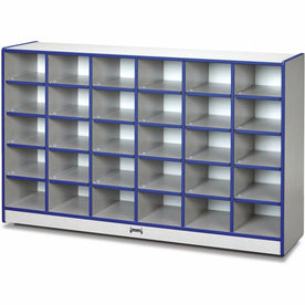 Jonti-Craft Rainbow Accents Toddler Single Storage: 30 Compartments Blue Rubber - Cubbies & Storage