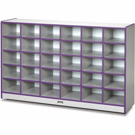 Jonti-Craft Rainbow Accents Toddler Single Storage: 30 Compartments Purple Rubber - Cubbies & Storage