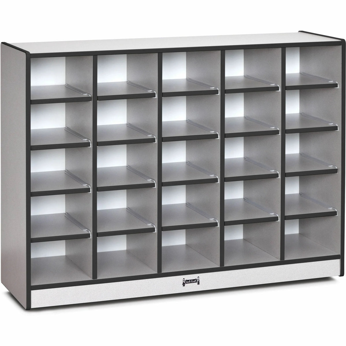 Jonti-Craft Rainbow Accents Toddler Single Storage: Durable Black Rubber Cabinet - Cubbies & Storage