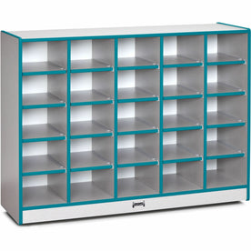 Jonti-Craft Rainbow Accents Toddler Single Storage: Durable Teal Rubber Cabinet - Cubbies & Storage