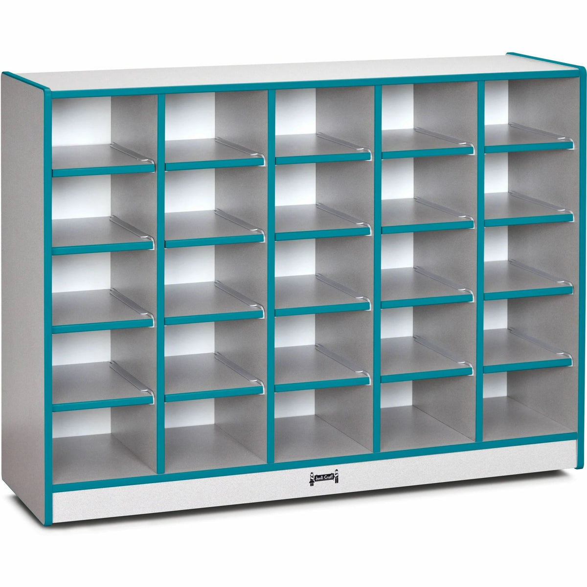 Jonti-Craft Rainbow Accents Toddler Single Storage: Durable Teal Rubber Cabinet - Cubbies & Storage