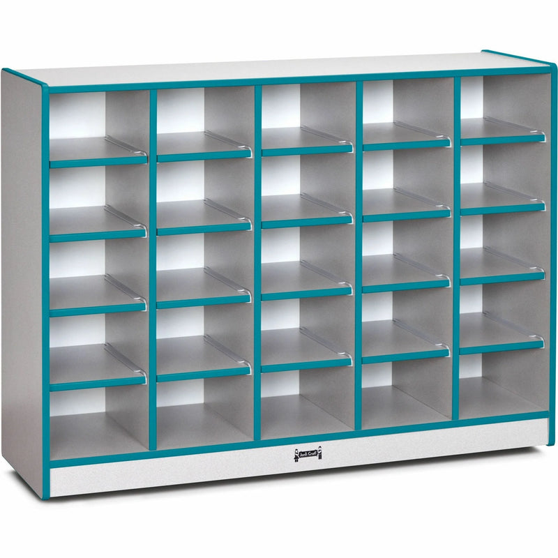 Jonti-Craft Rainbow Accents Toddler Single Storage: Durable Teal Rubber Cabinet - Cubbies & Storage