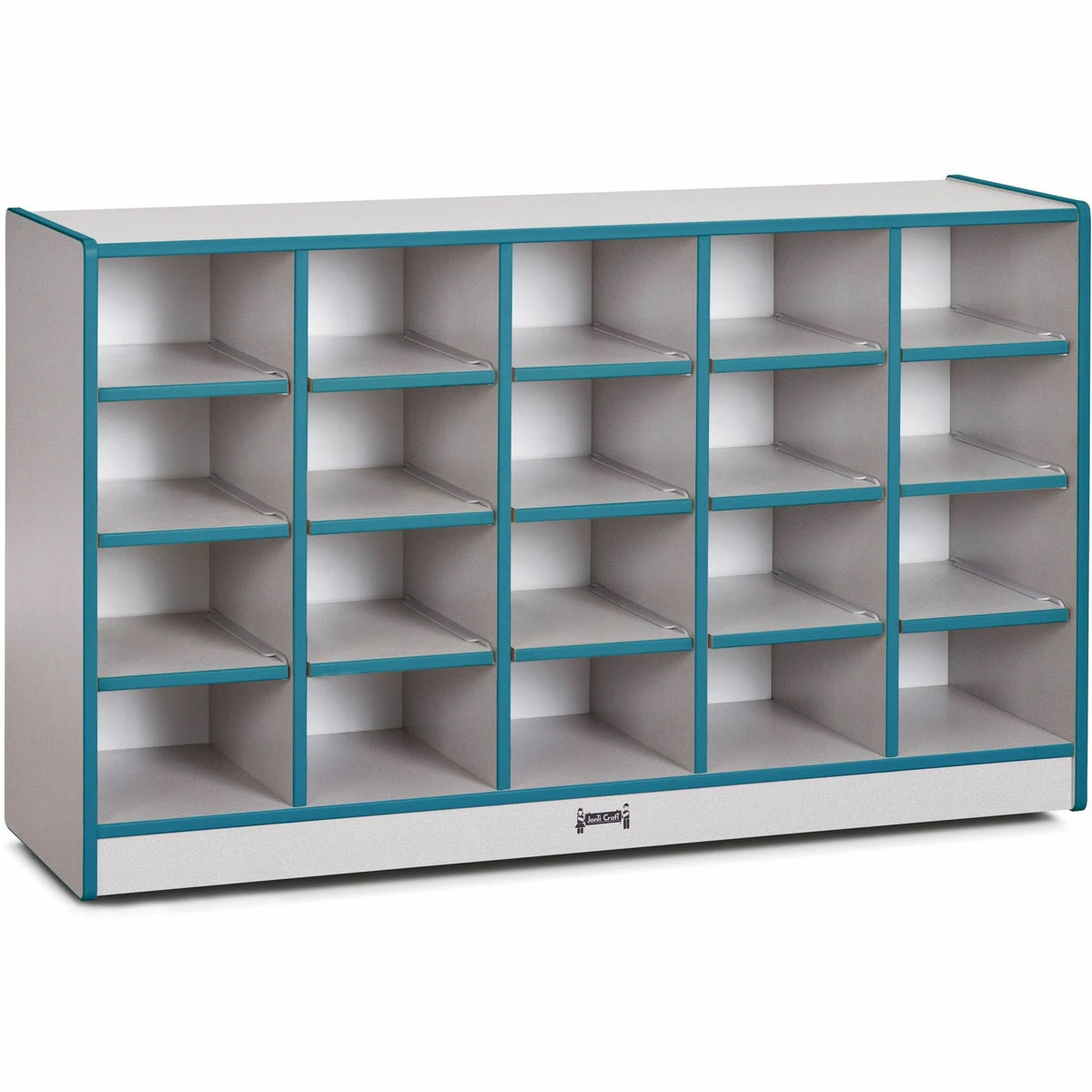 Jonti-Craft Rainbow Accents Toddler Storage: Teal 20 Compartments - Cubbies & Storage