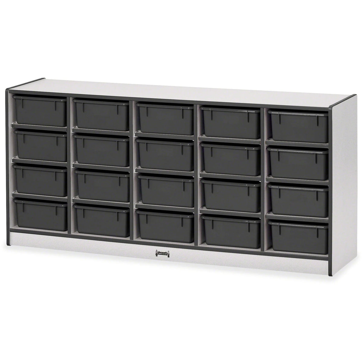 Jonti-Craft Rainbow Accents Tub Bin Storage: 20-Compartment Mobile Organizer - Cubbies & Storage