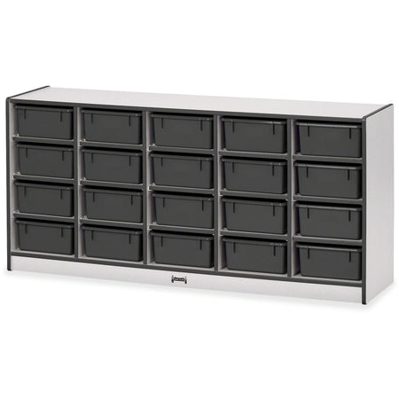 Jonti-Craft Rainbow Accents Tub Bin Storage: 20-Compartment Mobile Organizer - Cubbies & Storage