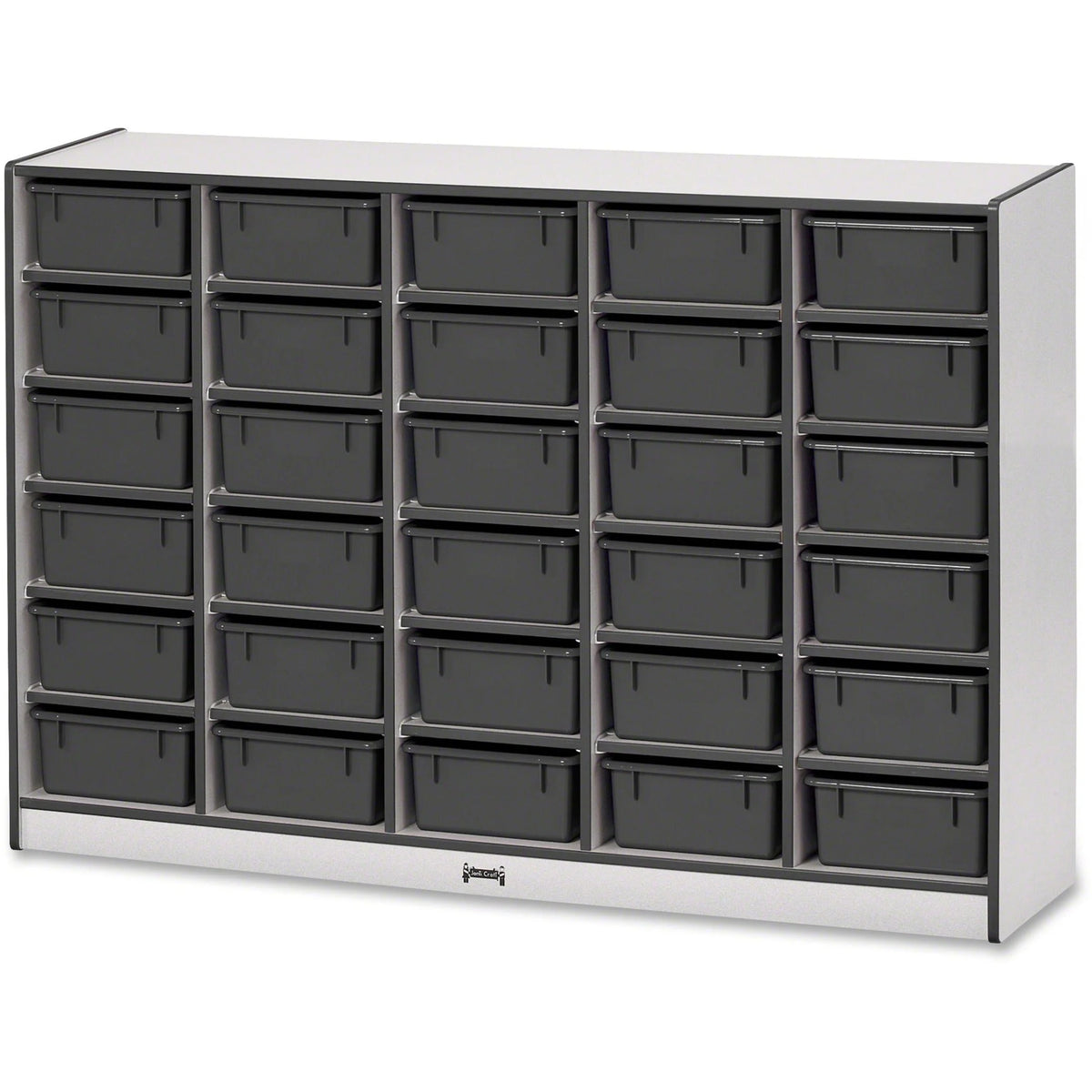 Jonti-Craft Rainbow Accents Tub Bin Storage: Durable 30-Compartment Mobile Organizer - Cubbies & Storage