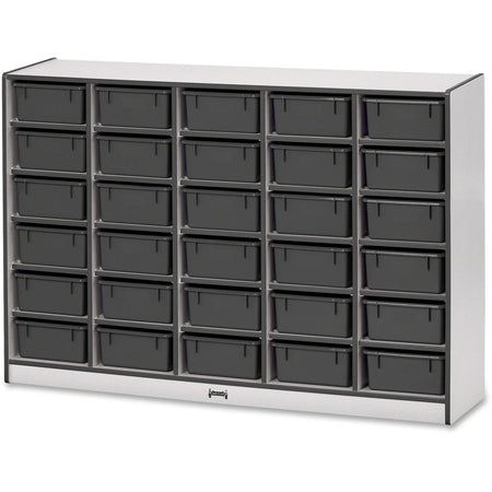 Jonti-Craft Rainbow Accents Tub Bin Storage: Durable 30-Compartment Mobile Organizer - Cubbies & Storage