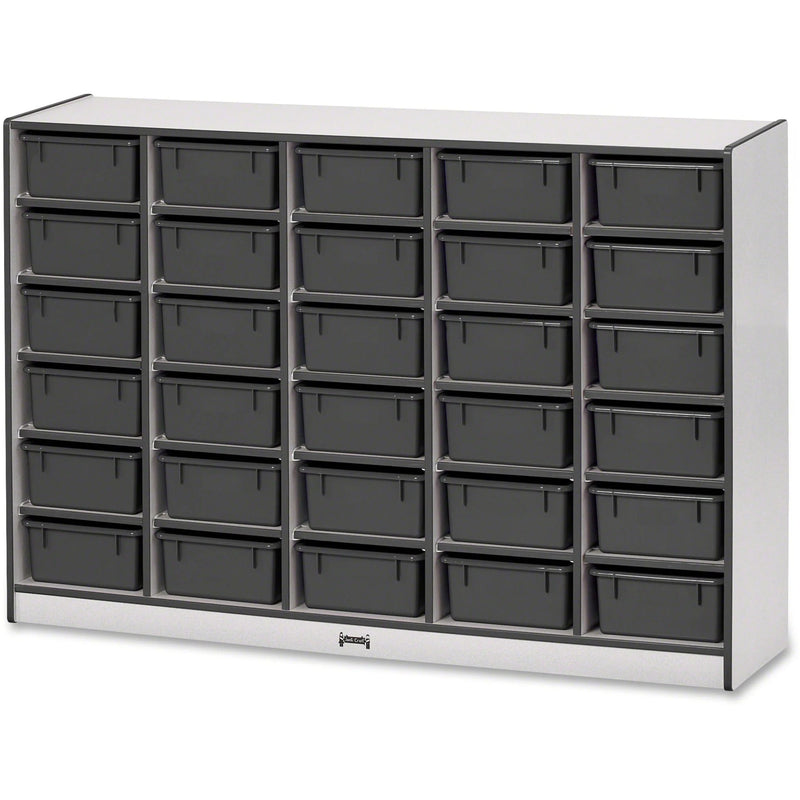 Jonti-Craft Rainbow Accents Tub Bin Storage: Durable 30-Compartment Mobile Organizer - Cubbies & Storage