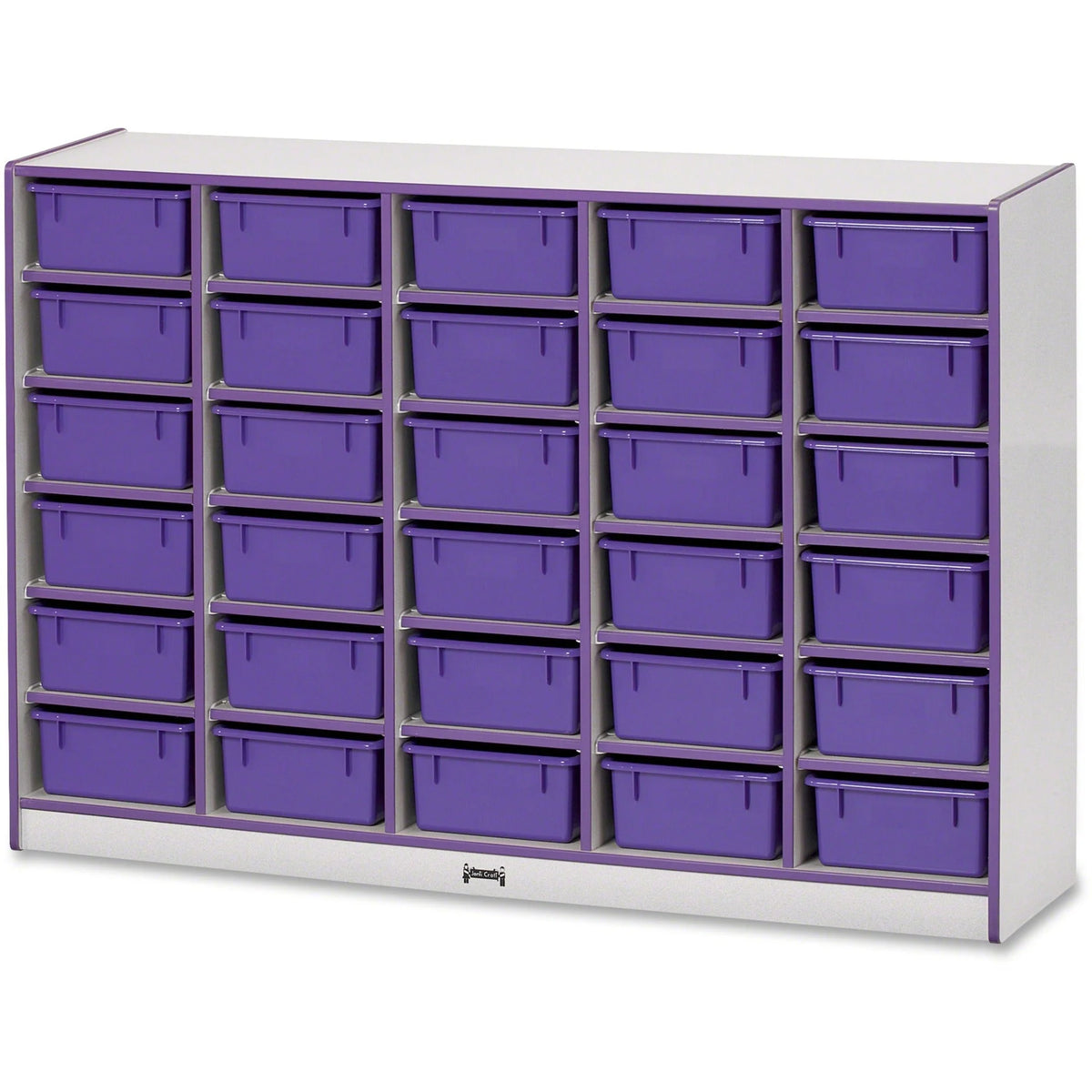 Jonti-Craft Rainbow Accents Tub Bin Storage: Durable Purple Mobile Organizer - Cubbies & Storage