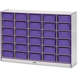 Jonti-Craft Rainbow Accents Tub Bin Storage: Durable Purple Mobile Organizer - Cubbies & Storage
