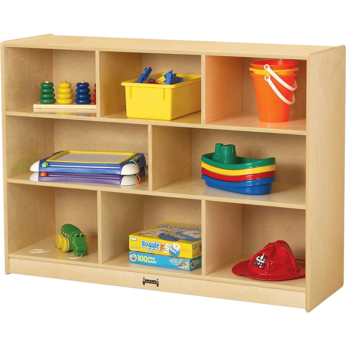 Jonti-Craft Super-Sized Kydz Mobile Storage Unit - Sturdy Wood Grain Design - Cubbies &