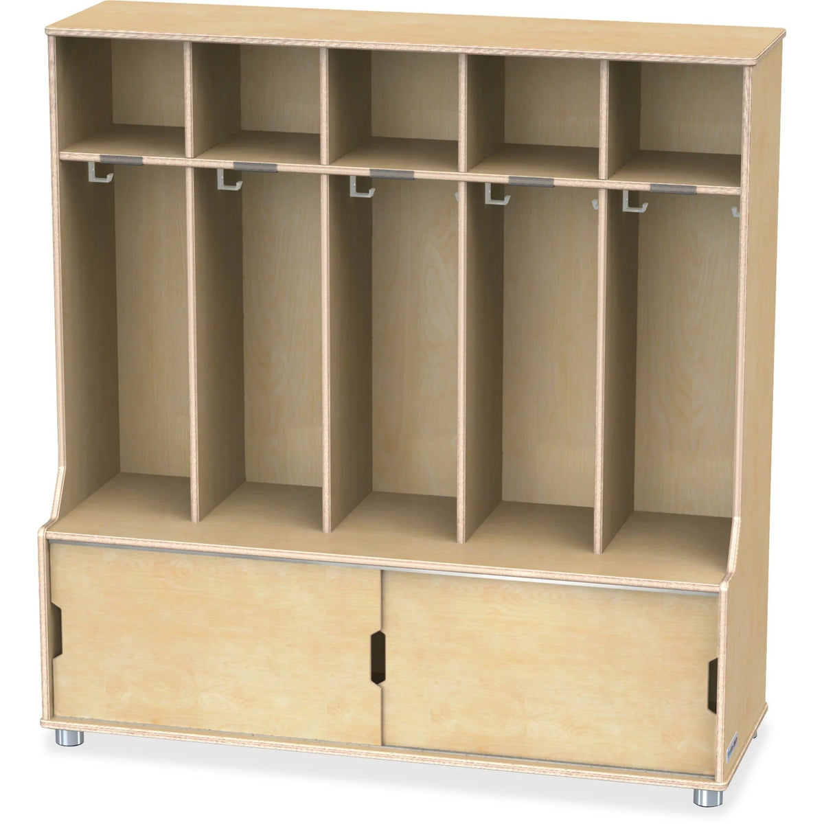 Jonti-Craft TrueModern Metal Coat Hook Cubbie Locker - Durable 5-Space Organizer - Cubbies & Storage