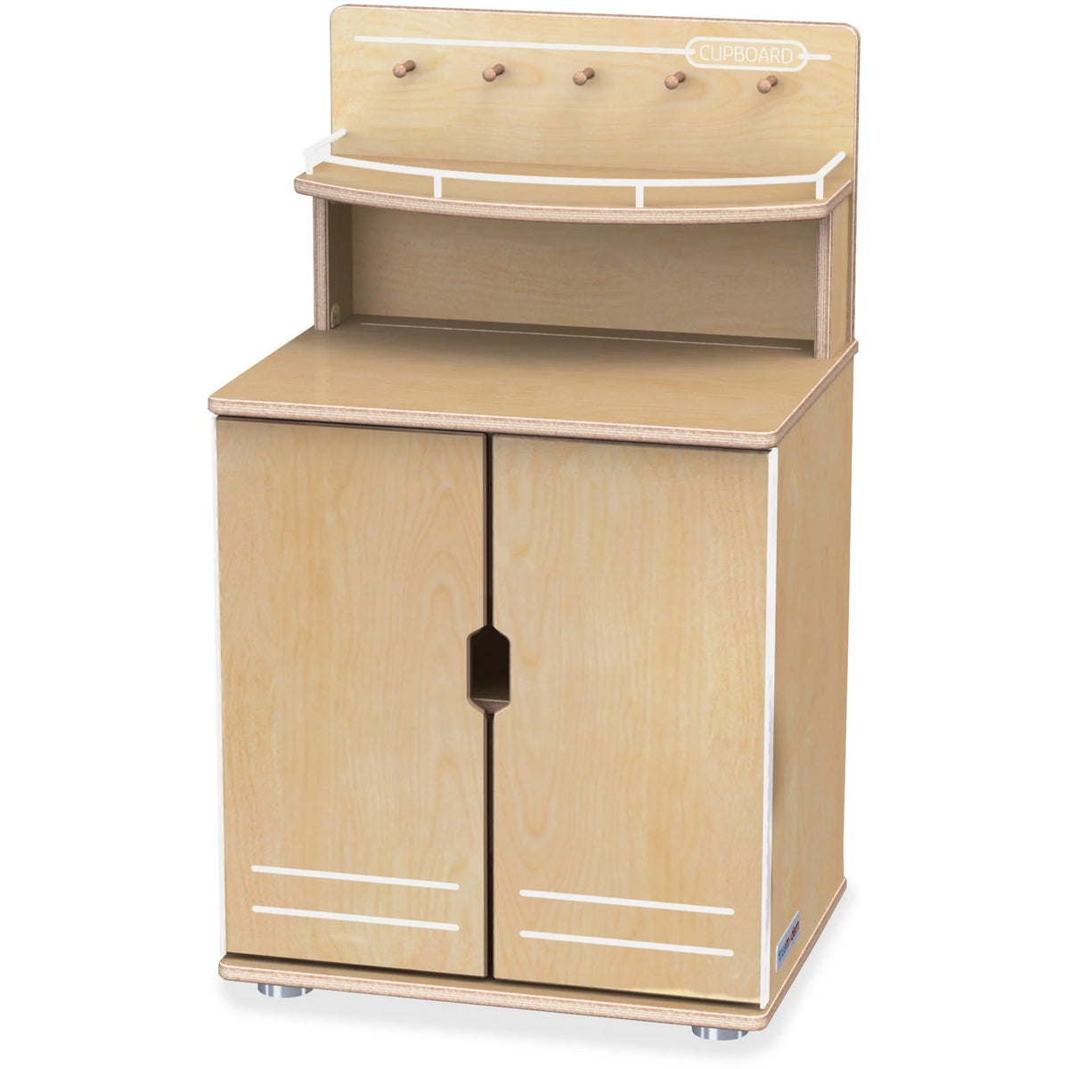 Jonti-Craft TrueModern Play Kitchen Cupboard - Baltic Aluminum - Pretend