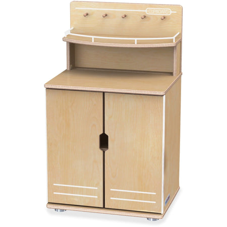 Jonti-Craft TrueModern Play Kitchen Cupboard - Baltic Aluminum - Pretend