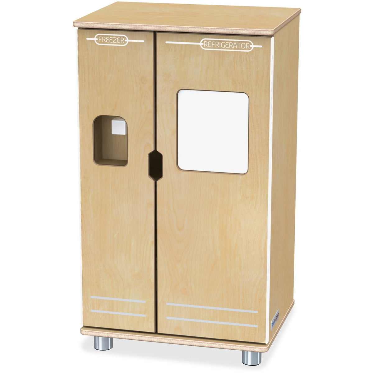 Jonti-Craft TrueModern Play Kitchen Fridge - Baltic Aluminum - Pretend