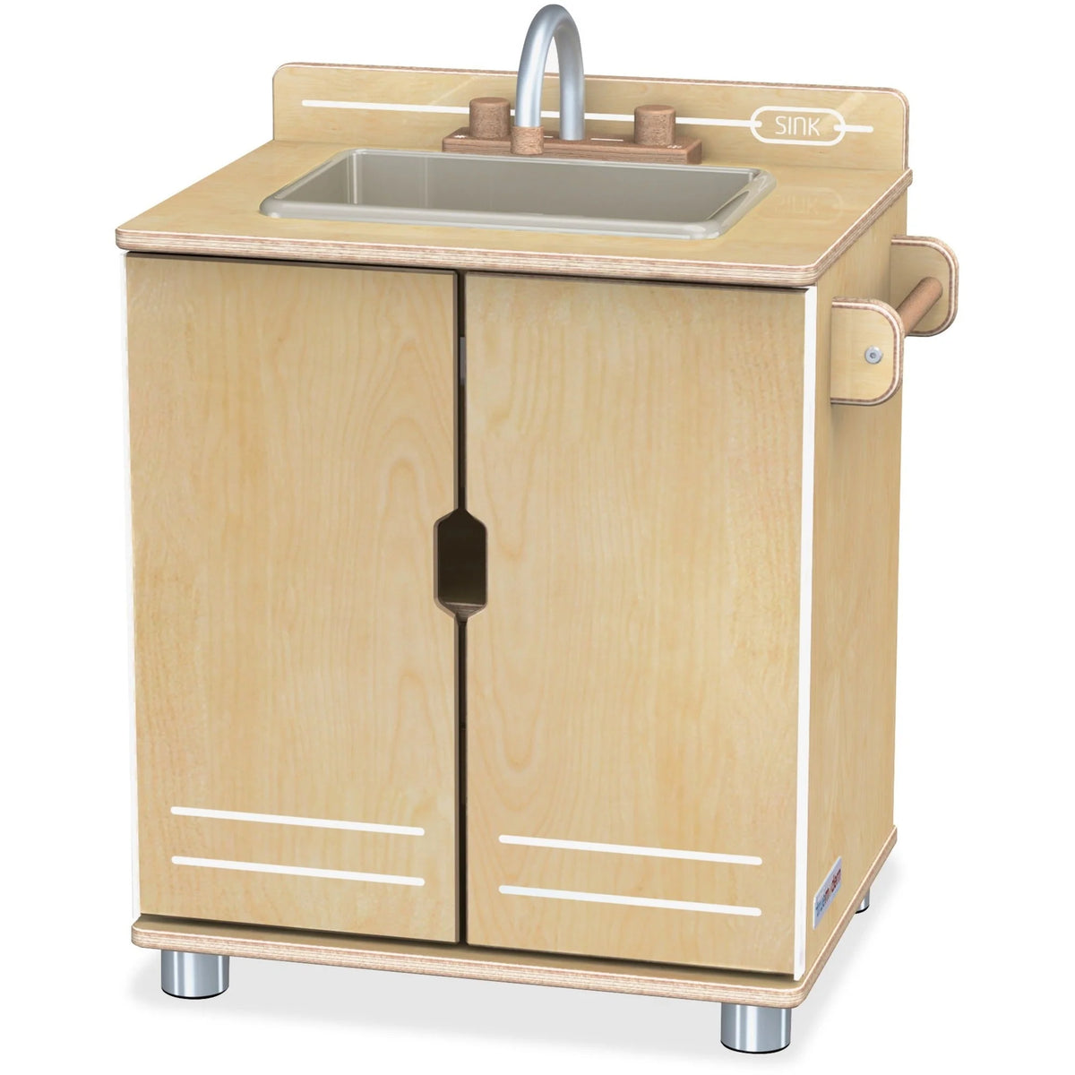 Jonti-Craft TrueModern Play Kitchen Sink - Baltic Aluminum - Pretend