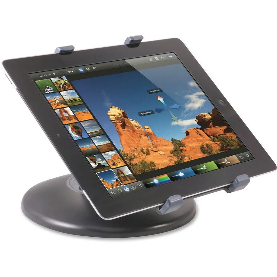 Kantek Adjustable Tablet Stand: Swivel Base Horizontal & Vertical Viewing - Computer / Laptop Accessories