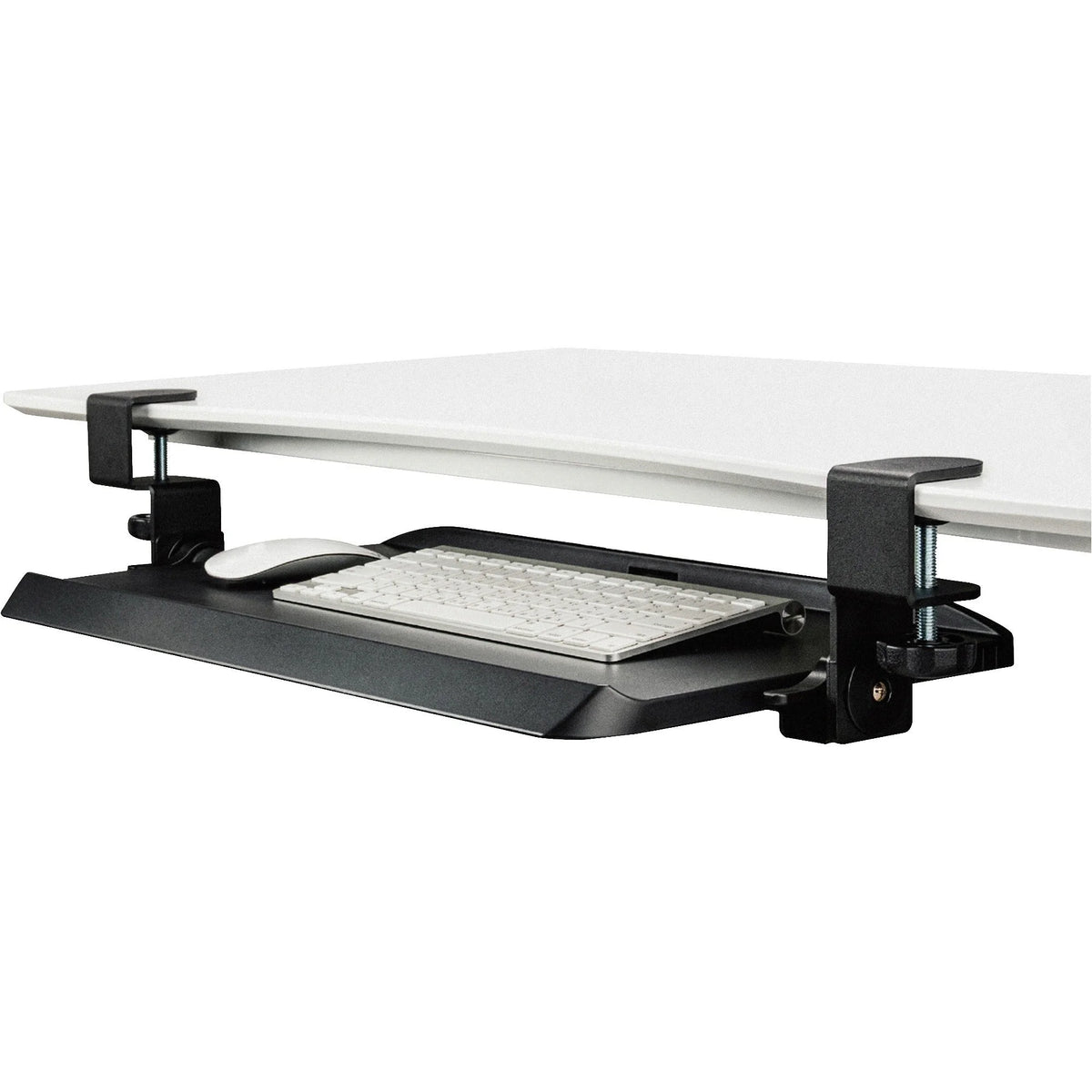 Kantek Clamp Mounted Keyboard Tray - Ergonomic Tilting Design - Black - Computer / Laptop Accessories
