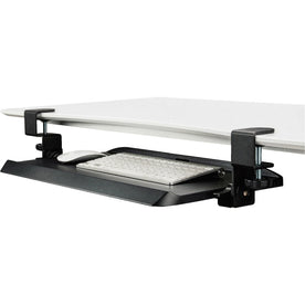 Kantek Clamp Mounted Keyboard Tray - Ergonomic Tilting Design - Black - Computer / Laptop Accessories