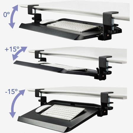 Kantek Clamp Mounted Tilting Keyboard Tray - Alternate-Image1