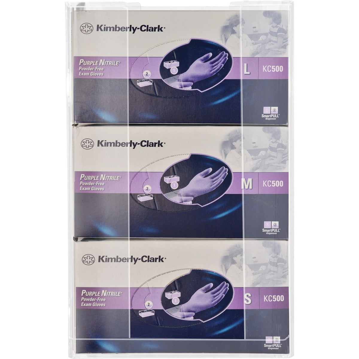 Kantek Triple Glove Box Dispenser - Clear Acrylic Holder - Holders