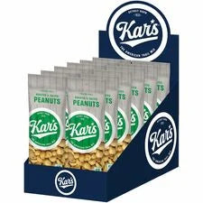 Kar’s Nuts Roasted & Salted Peanuts: Gluten-free Low Sodium Snack - 2.50 oz - 12/Box - Snacks