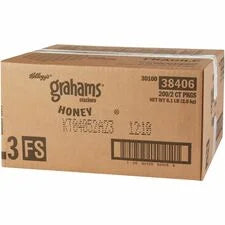 Kellogg’s Grahams Honey Crackers: Individually Wrapped 0.49 oz - 2/Pack - 200/Carton - Snacks