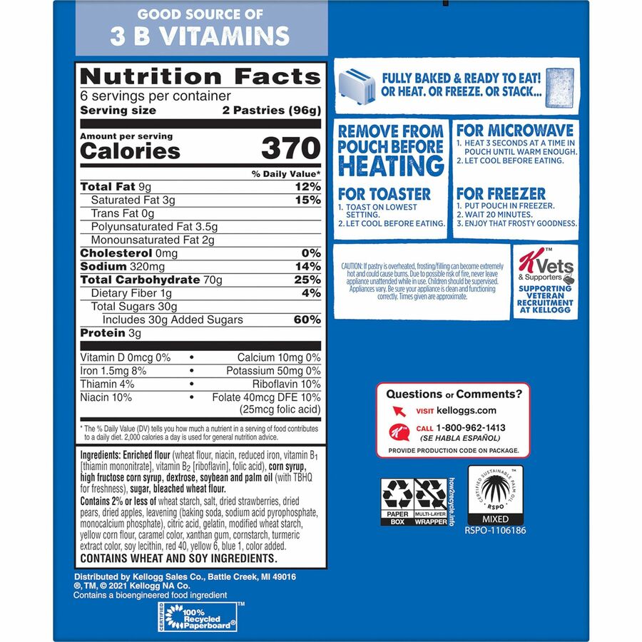 Pop Tarts Frosted Strawberry Toaster Pastries - Rear