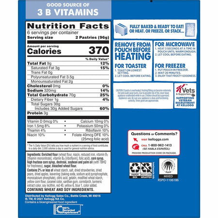 Pop Tarts Frosted Strawberry Toaster Pastries - Rear