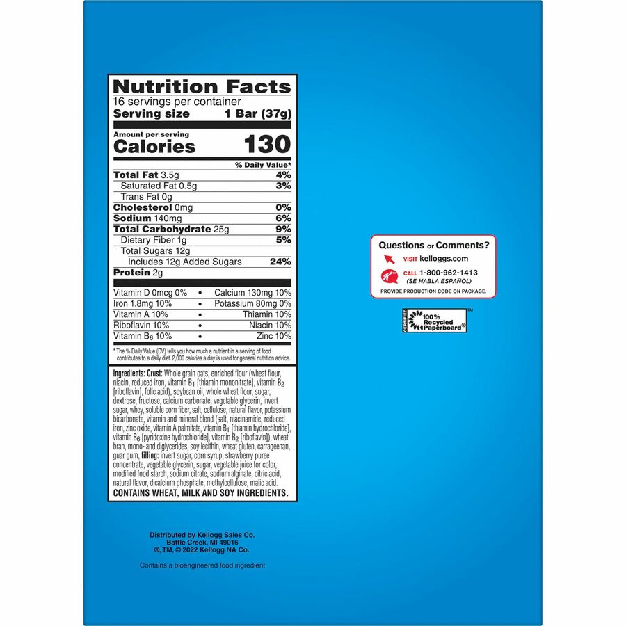 Kellogg's Keebler Nutri-Grain Fruity Cereal Bars - Bottom