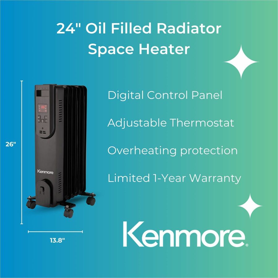 Kenmore 24" Oil-Filled Radiator Space Heater - Alternate-Image2