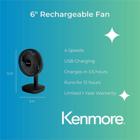 Kenmore 6" Rechargeable Fan - Alternate-Image3