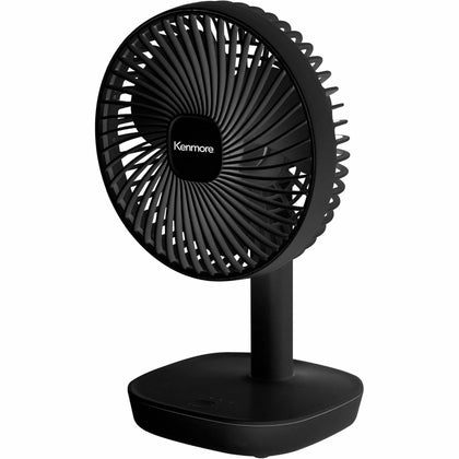 Kenmore 6’’ Rechargeable Fan: Portable Quiet 4-Speed - Black - Fans