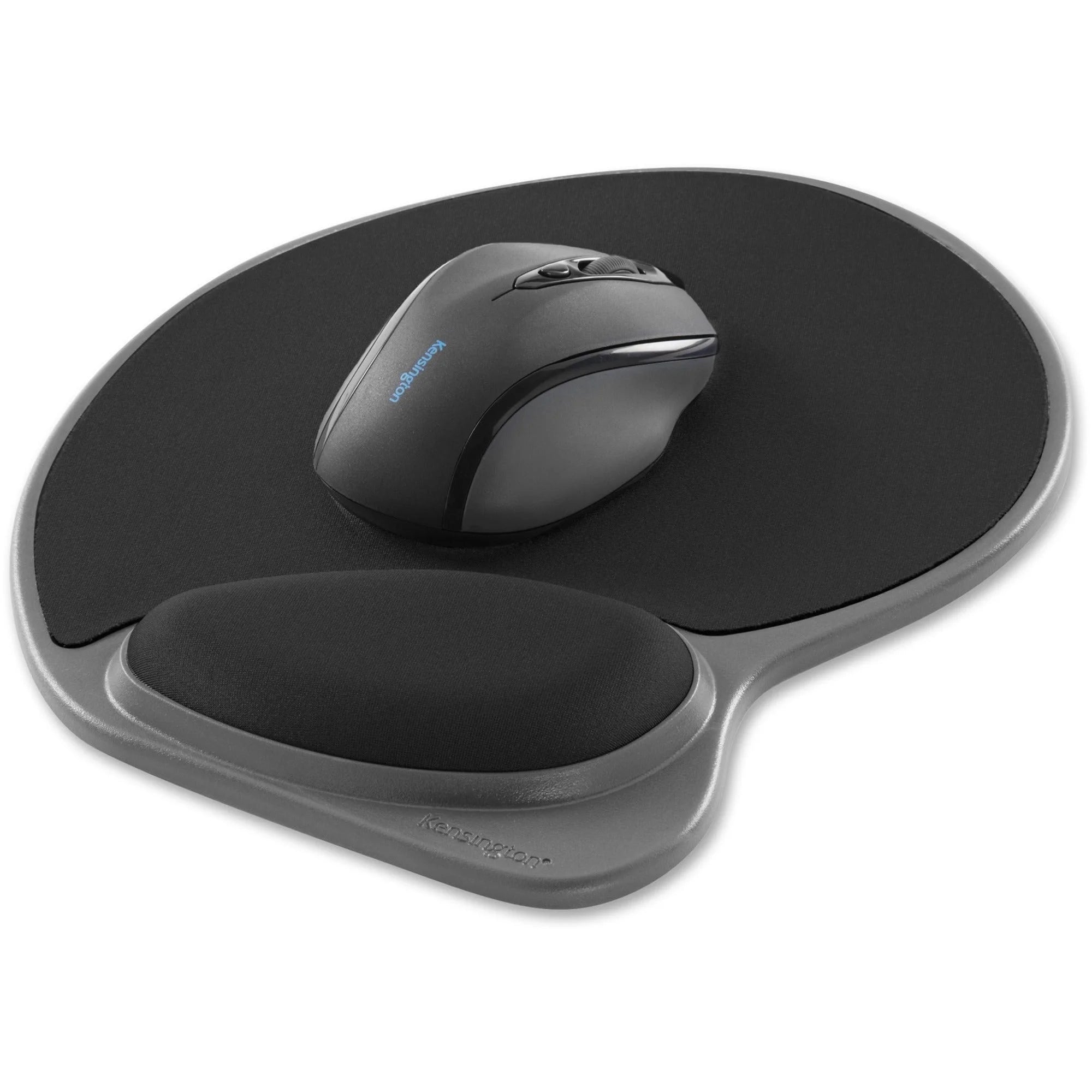 Kensington Microfiber Wrist Rest - Black - Non-skid Base - 1 Each - Mouse Pads & Rests