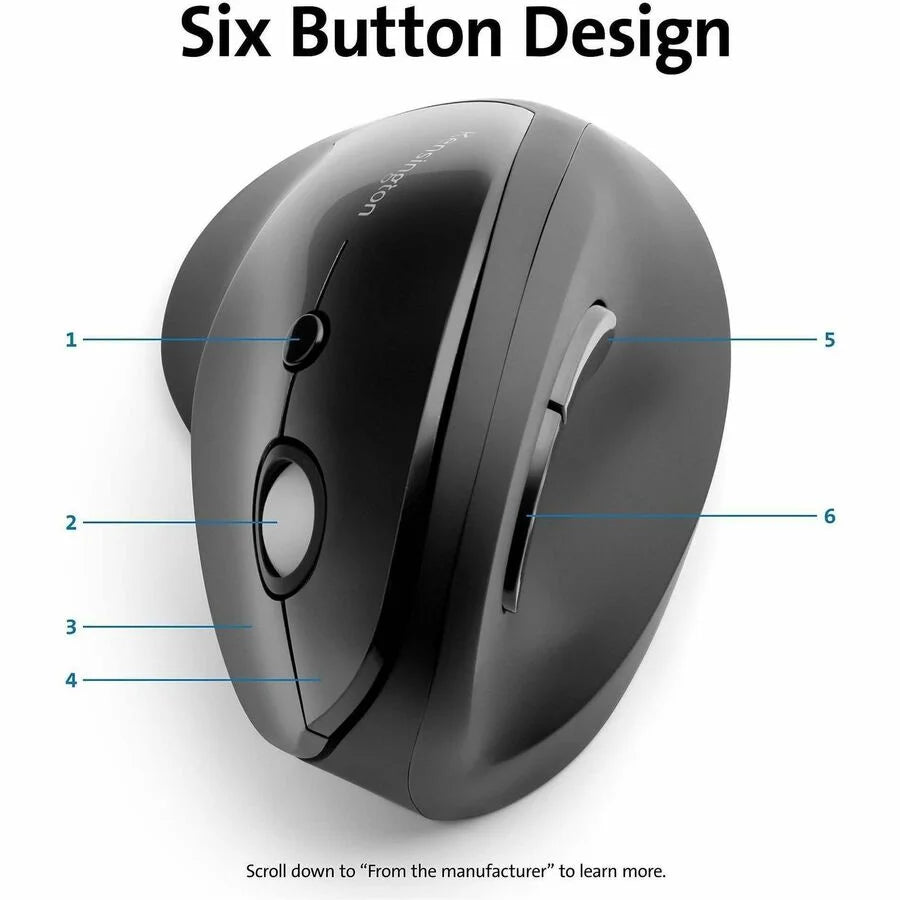 Kensington Pro Fit Ergo Vertical Wireless Mouse - Comfortable and Precise Navigation - Keyboards & Mice