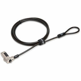 Kensington Slim N17 Combination Lock: 6ft Cable Resettable 4-Digit - Black - Computer / Laptop Accessories