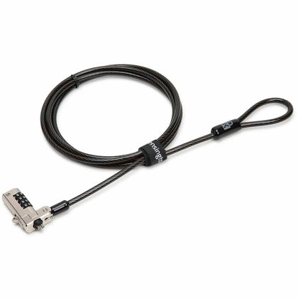 Kensington Slim N17 Combination Lock: 6ft Cable Resettable 4-Digit - Black - Computer / Laptop Accessories