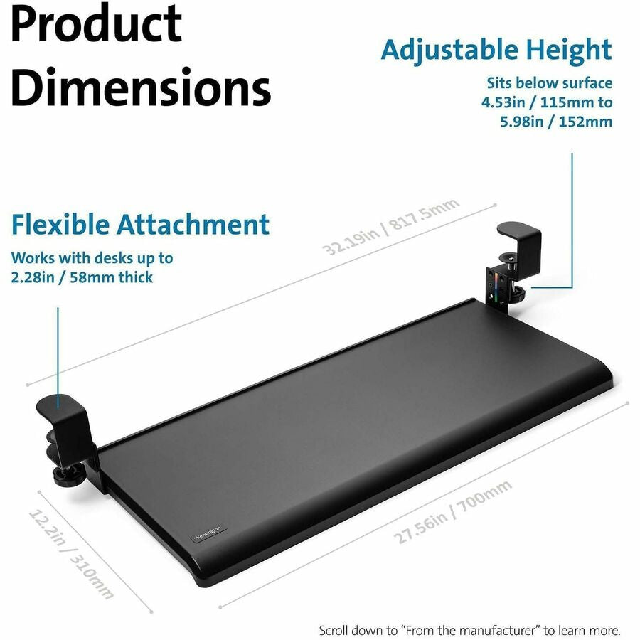 Kensington SmartFit Clamp-On Keyboard Drawer - Alternate-Image2