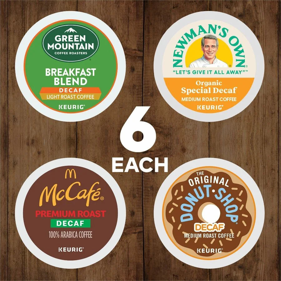 Keurig Decaf Coffee Variety Pack - Light/Medium Roast - 24 K-Cups