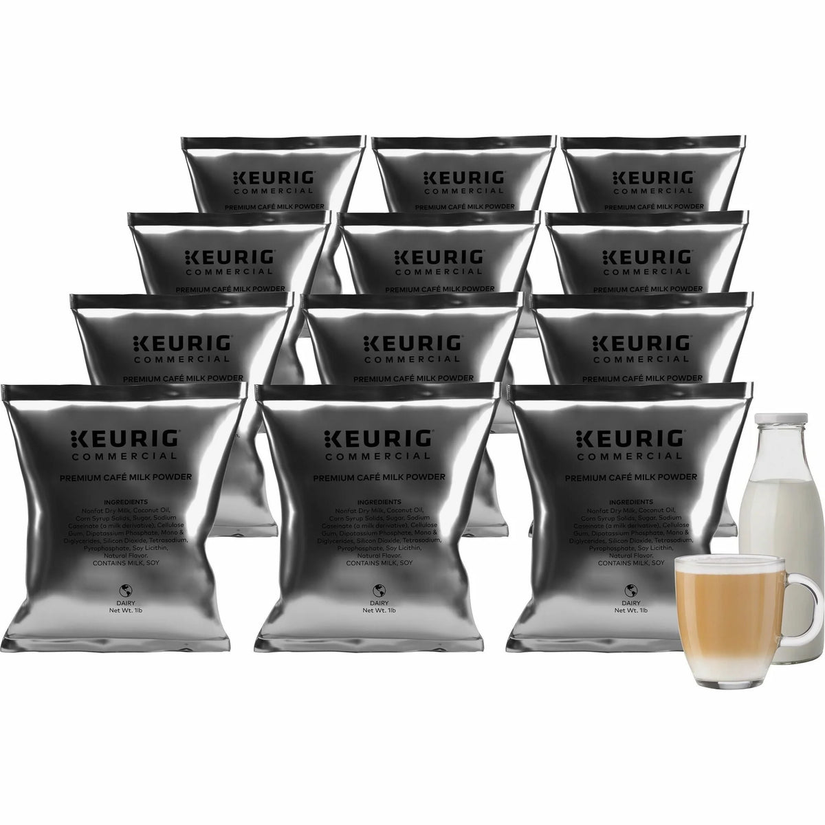 Keurig Premium Cafe Milk Powder: Rich & Creamy 1 lb (16 oz) - 12/Carton - Creamers