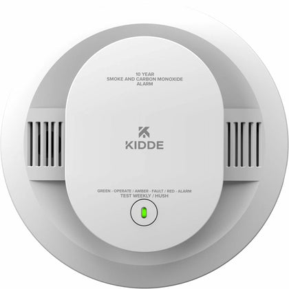 Kidde Combo CO/Smoke Alarm: 85 dB Audible/Visual - Surface/Wall/Ceiling Mount - Red/Green/Amber - White - Smoke