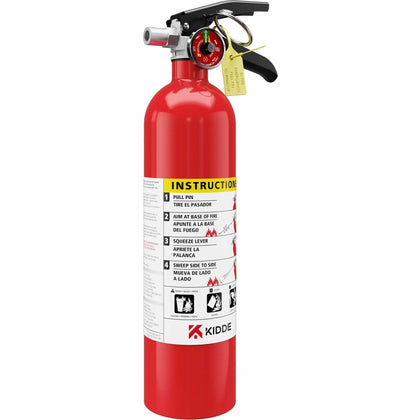 Kidde Pro 2.5 MP-1 Fire Extinguisher: 2.50 lb Capacity Rechargeable - Red - Extinguishers