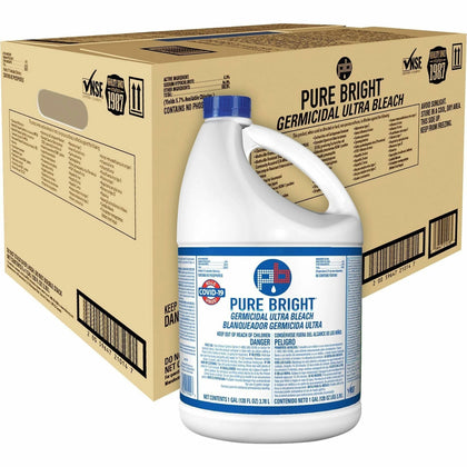 KIK Custom Pure Bright Germicidal Ultra Bleach - Concentrated 128 fl oz - Germs Remover - 6/Carton - Disinfectants