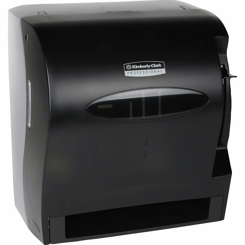 Kimberly-Clark Lev-R-Matic Roll Towel Dispenser - Durable Plastic Black - 13.5’’ Height - Lockable - Paper Dispensers