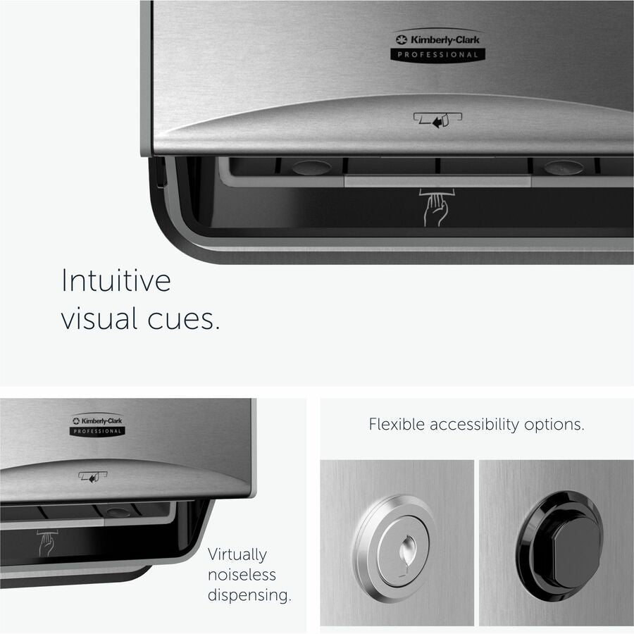 Kimberly-Clark Professional ICON Automatic Roll Towel Recessed Dispenser Housing - For - Stainless Steel - Paper