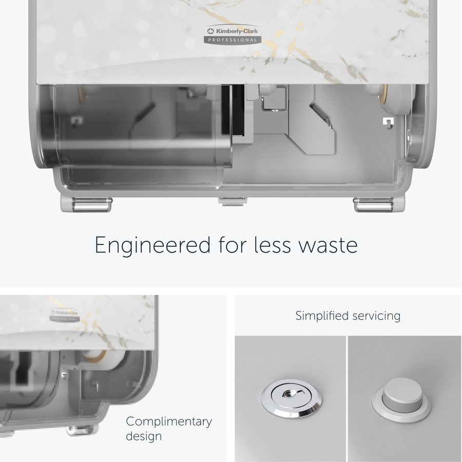 Kimberly-Clark Professional ICON Standard Roll Horizontal Toilet Paper Dispenser - Coreless - 2 x - Cherry Blossom