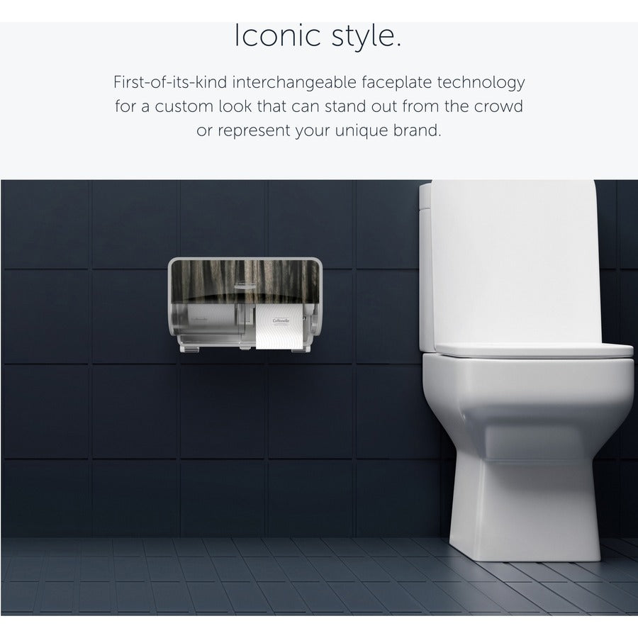 Kimberly-Clark Professional ICON Standard Roll Horizontal Toilet Paper Dispenser - Coreless - 2 x - Ebony Woodgrain
