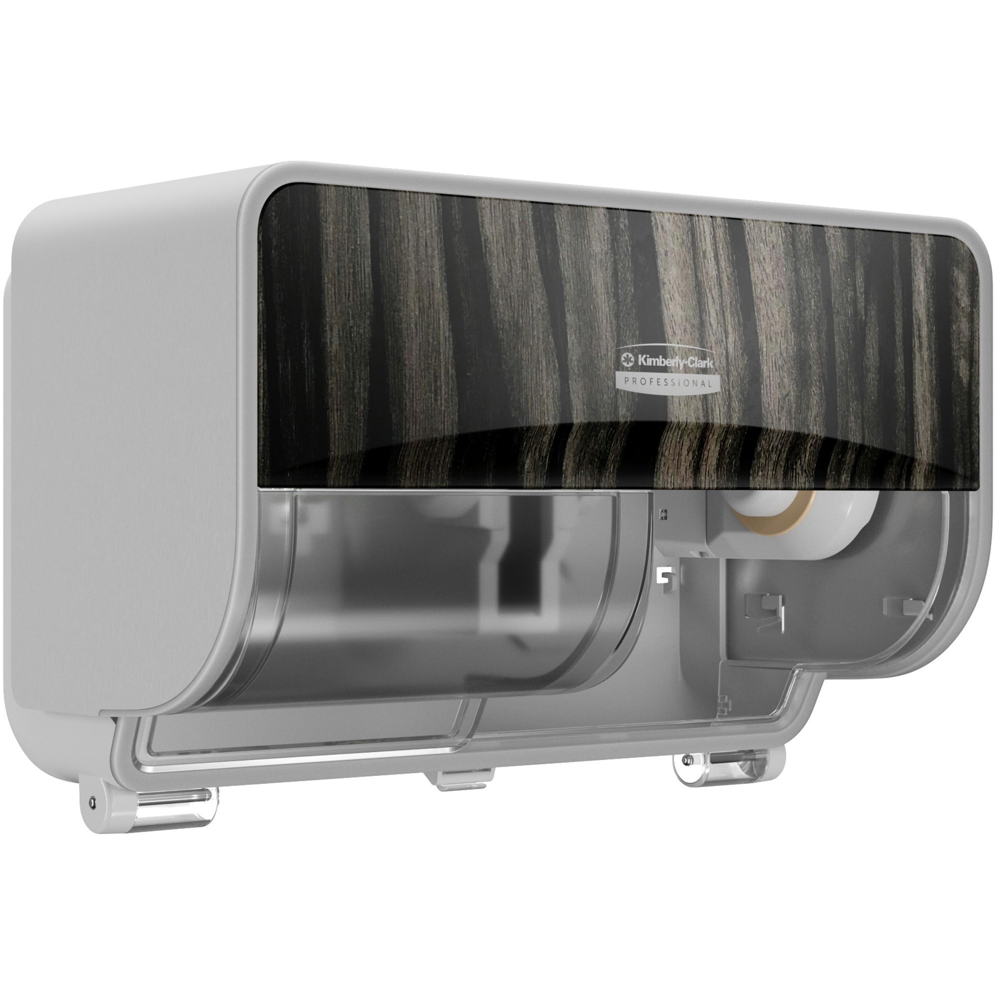 Kimberly-Clark Professional ICON Standard Roll Horizontal Toilet Paper Dispenser - Coreless - 2 x - Ebony Woodgrain